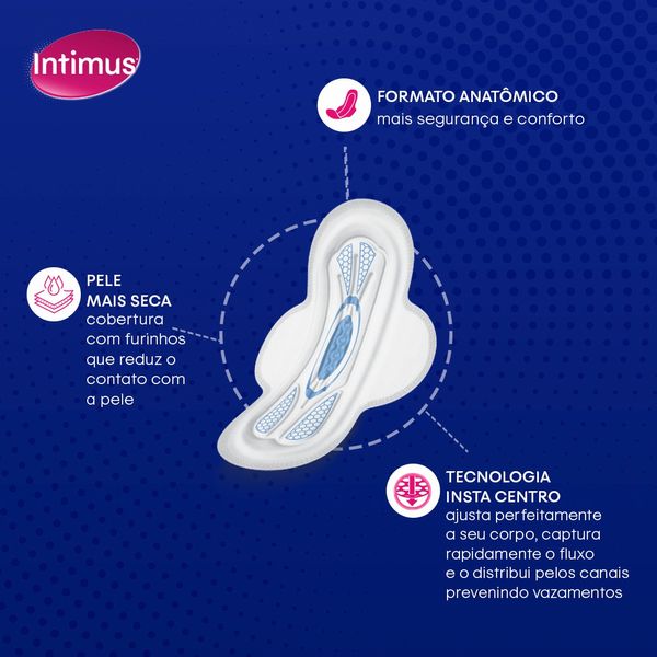 Absorvente Intimus Gel Noturno Seca Com Abas 8 Unidades