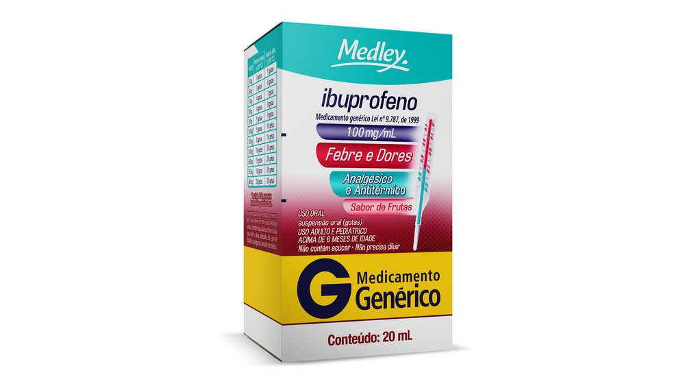 Ibuprofeno 100mg/ml Gotas Genérico Medley 20ml
