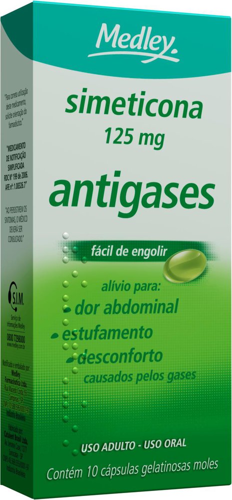 Simeticona 125Mg Genérico Medley 10 Cápsulas