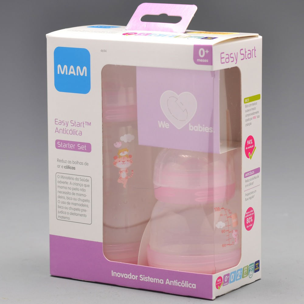 Kit Mamadeira MAM Easy Start Set Rosa