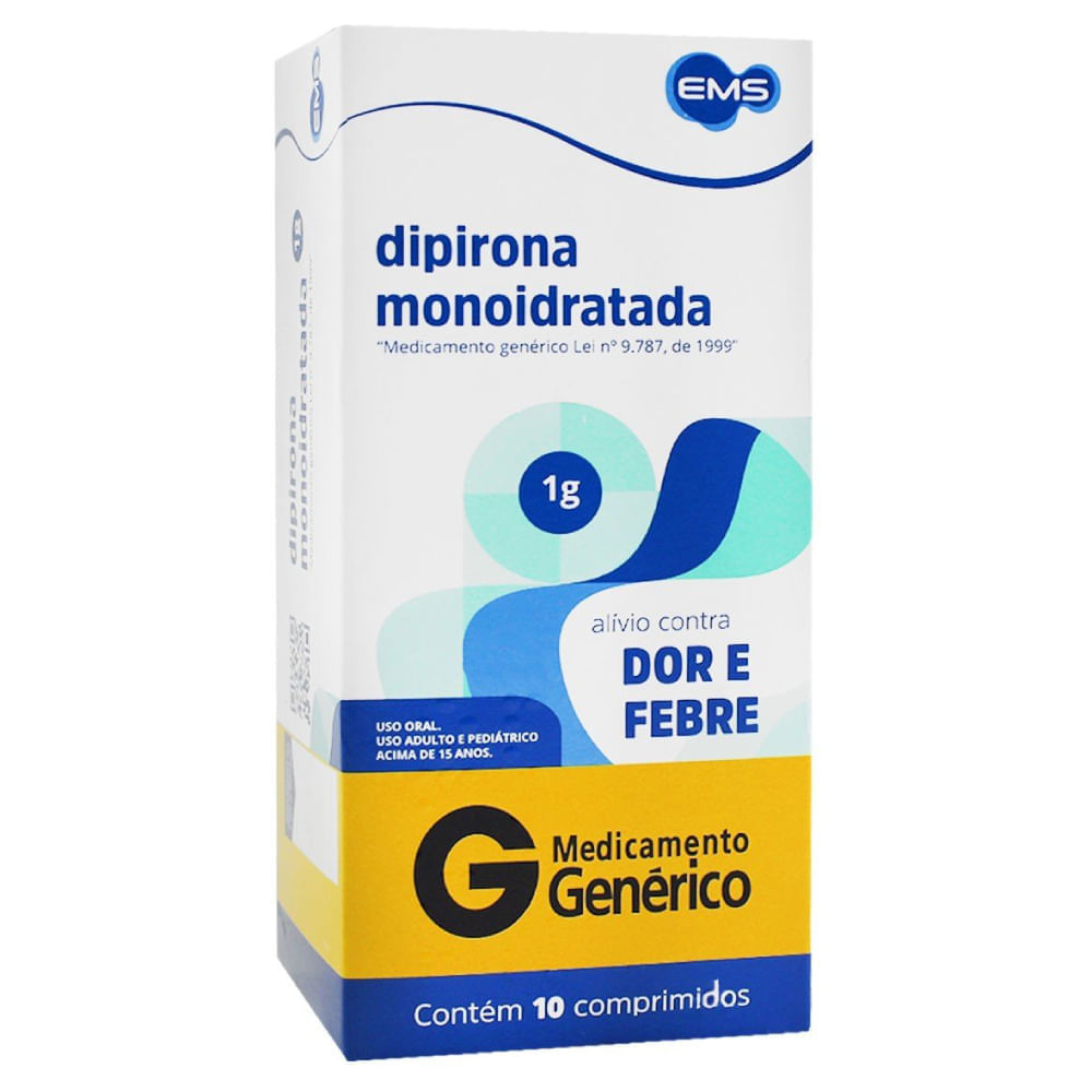 Dipirona 1g Genérico Ems com 10comprimidos