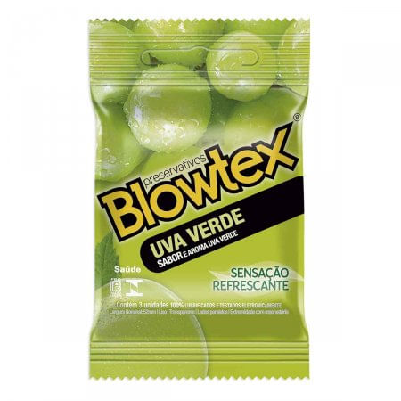 Preservativo Blowtex Uva Verde com 3 Unidades