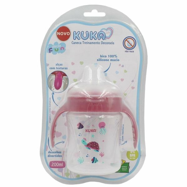 Caneca Treinamento Decorada Fun Kuka Rosa 200ml
