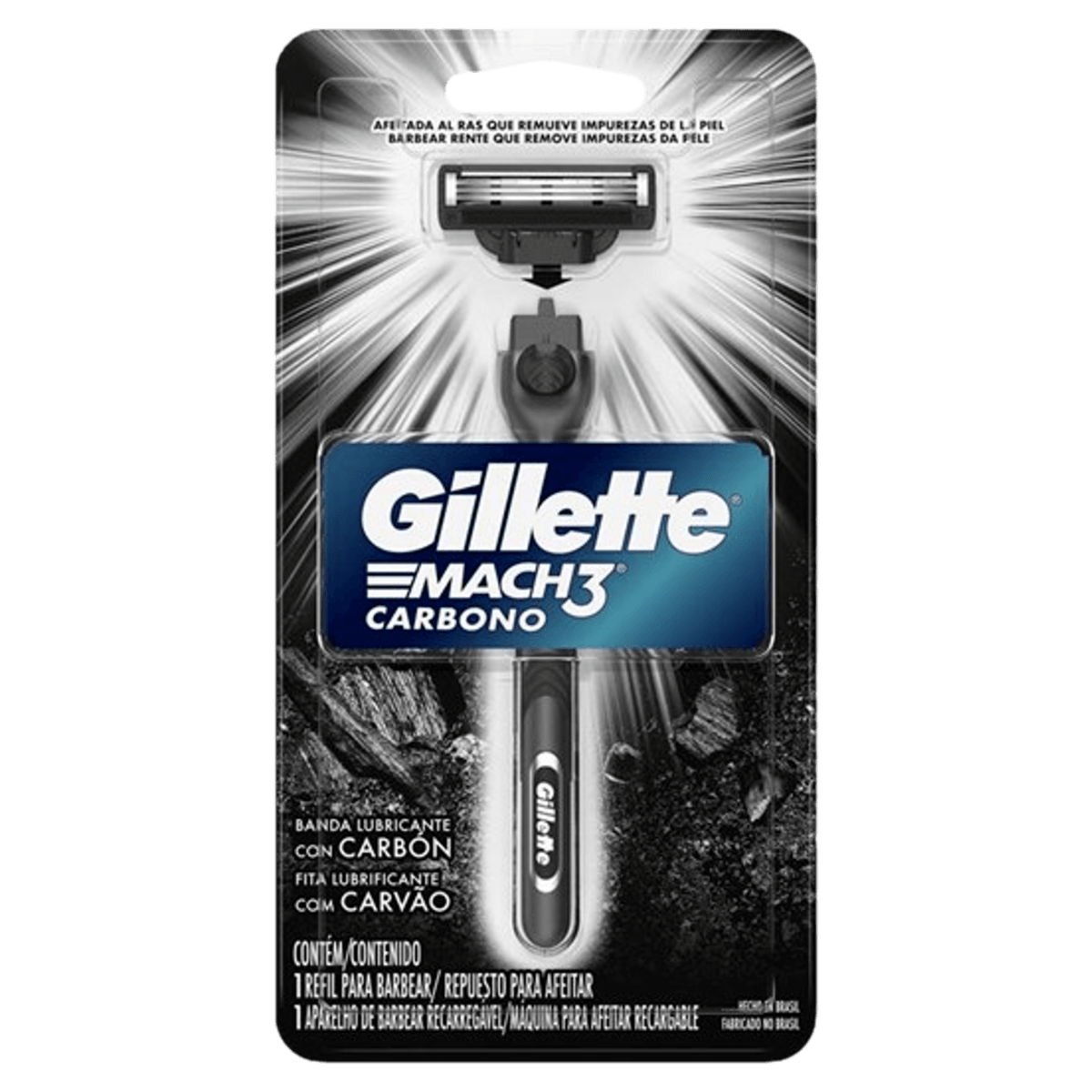Aparelho De Barbear Gillette Mach3 Carbono