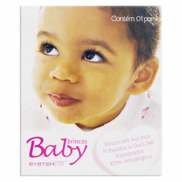 Brincos Baby system75 Cristal Rosa
