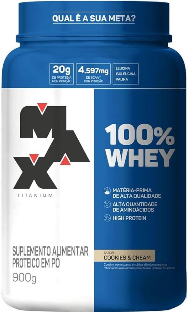 Whey Protein Max Titanium 100% Sabor Cookies 900g