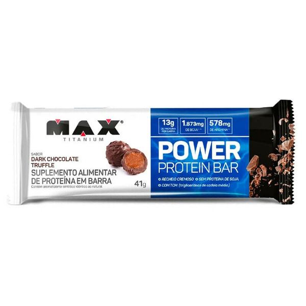 Barra Max Titanium Power Protein Bar Sabor Chocolate 41g