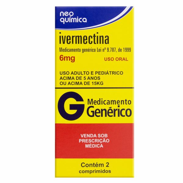 Ivermectina 6mg Genérico Neo Quimica 2 Comprimidos