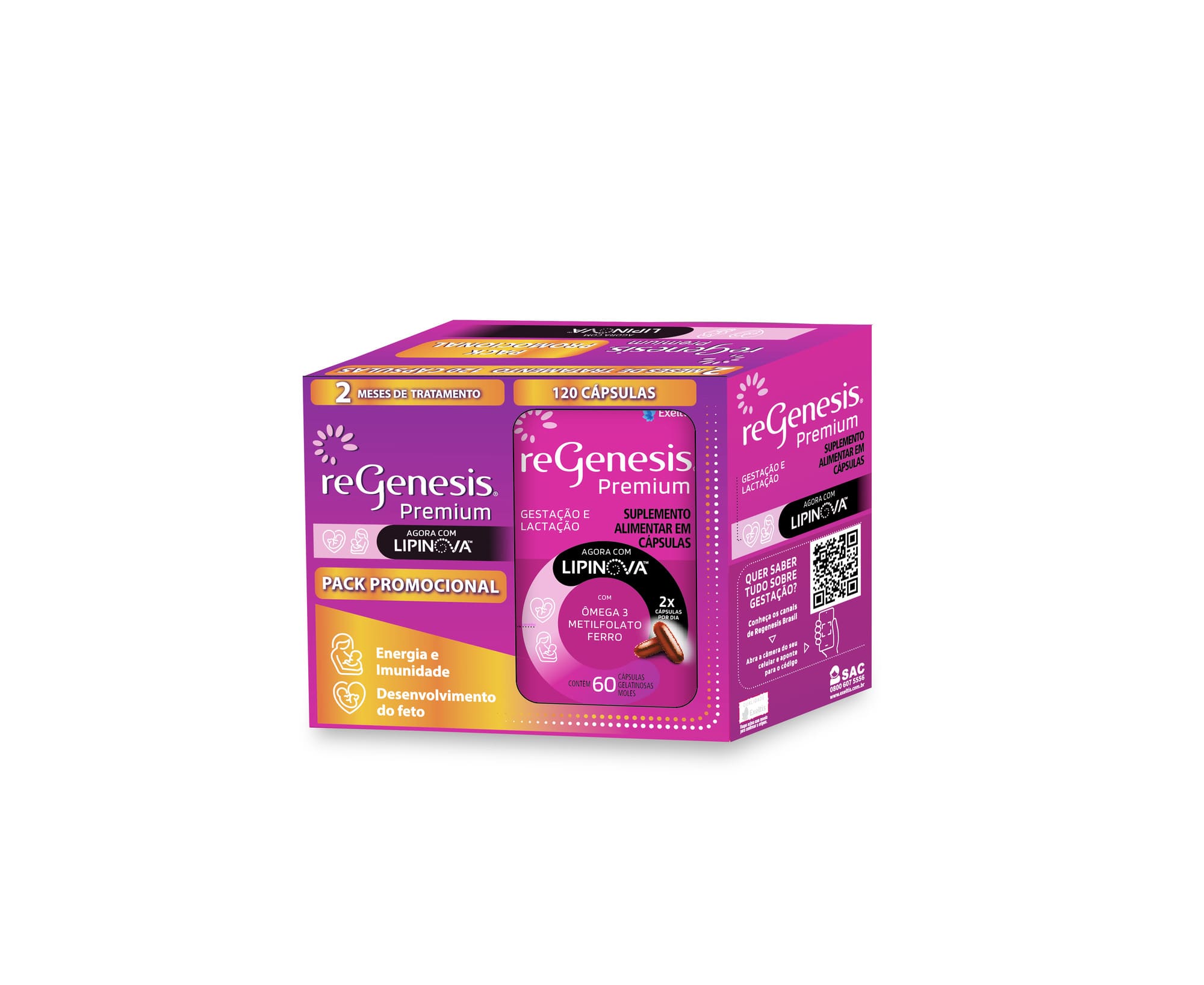 Kit Suplemento Alimentar ReGenesis Premium Lipinova 120 Cápsulas