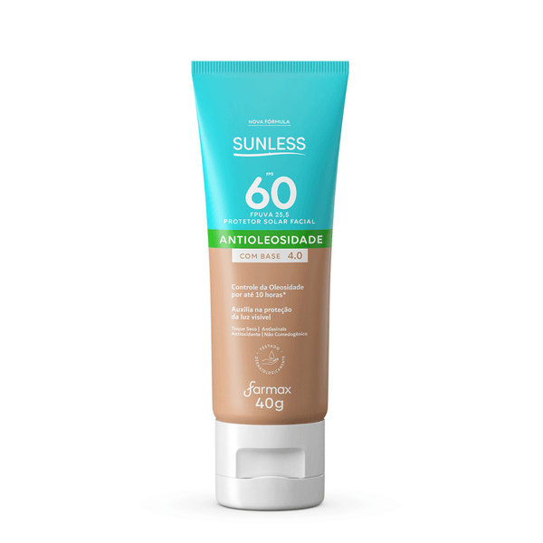 Protetor Facial Fps 60 com Base 4.0 Sunless Antioleosidade 40g