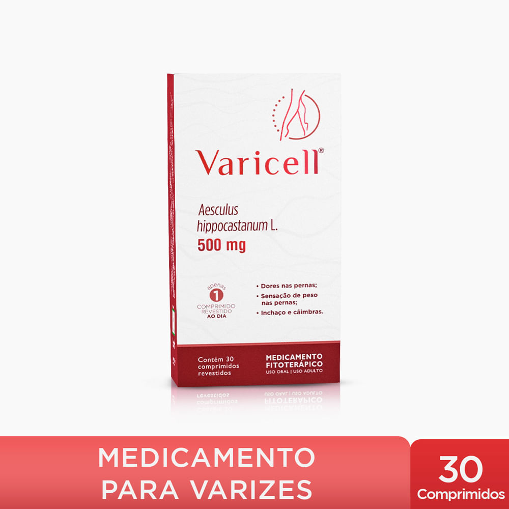 Varicell 500mg 30 Comprimidos - Remédio para Varizes e Dores nas Pernas