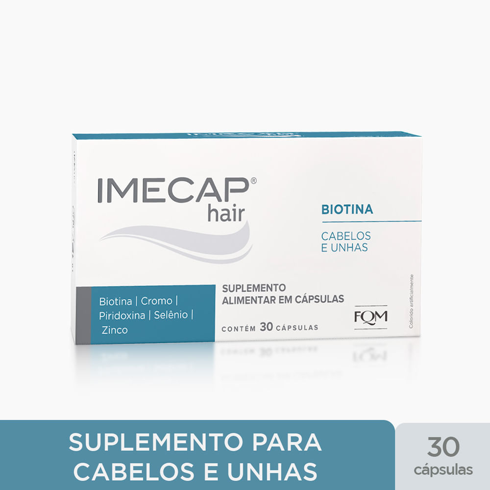 Imecap Hair 30 Cápsulas - Vitaminas para Cabelos e Unhas com Biotina