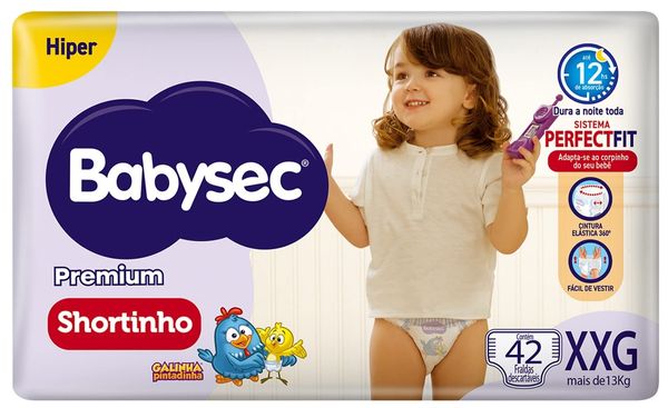 Fralda Babysec Premium Shortinho Hiper XXG 42 Unidades