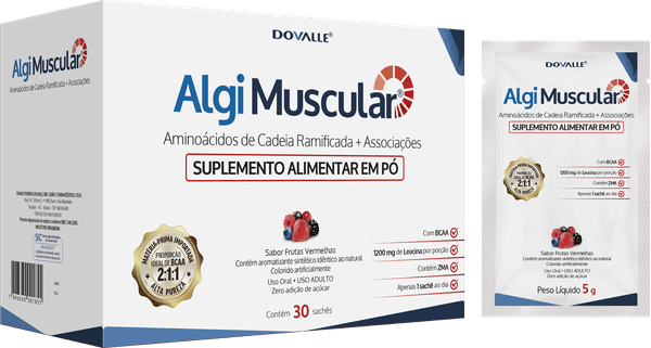 Algi Muscular Sabor Frutas Vermelhas 30 Sachês