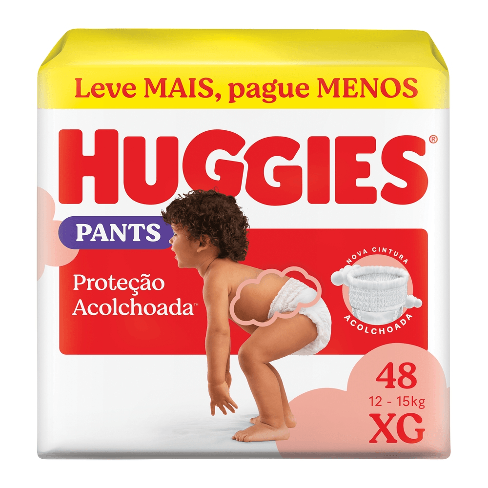 Fralda Huggies Roup Proteção Acolchoada  Xg Hiper 48 Un