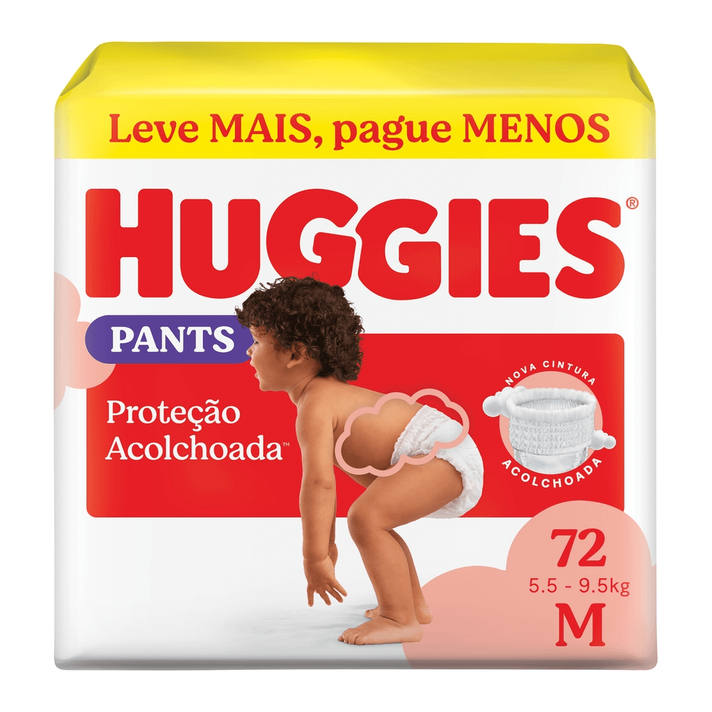 Fralda Huggies Roup Proteção Acolchoada M Hiper 72Un