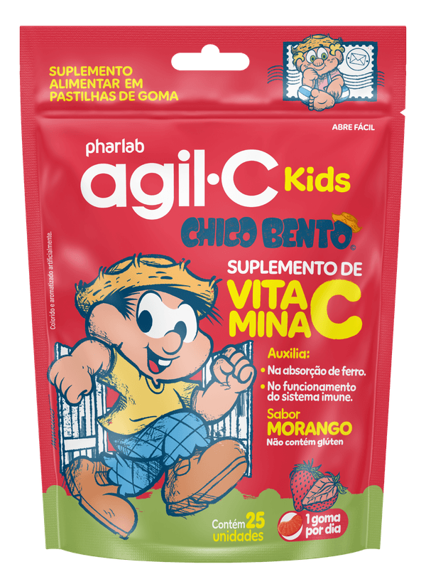 Agil C Kids Vitamina C com 25 Gomas Sabor Morango 30mg