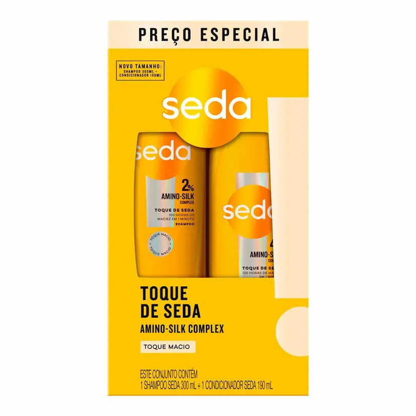 Kit Shampoo Seda Toque de Seda 300ml + Condicionador 190ml