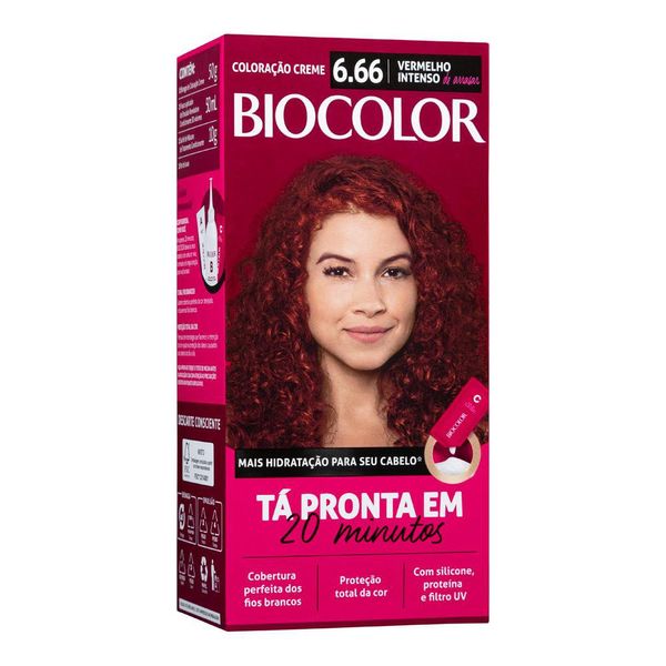 Mini Kit Tintura Creme Biocolor Vermelho Intenso 6.66