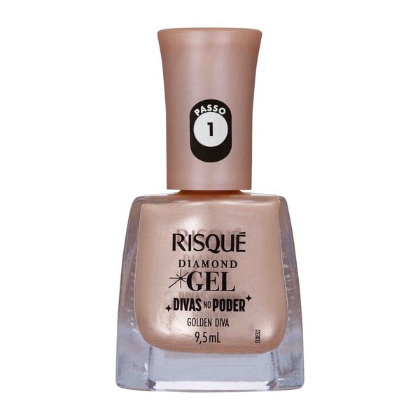 Esmalte Efeito Metálico Risqué Diamond Gel Divas no Poder 9,5ml - Golden Diva