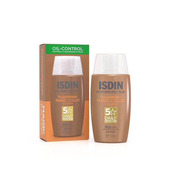 Protetor Solar Facial Isdin Fusion Water Color Escura FPS50 50ml