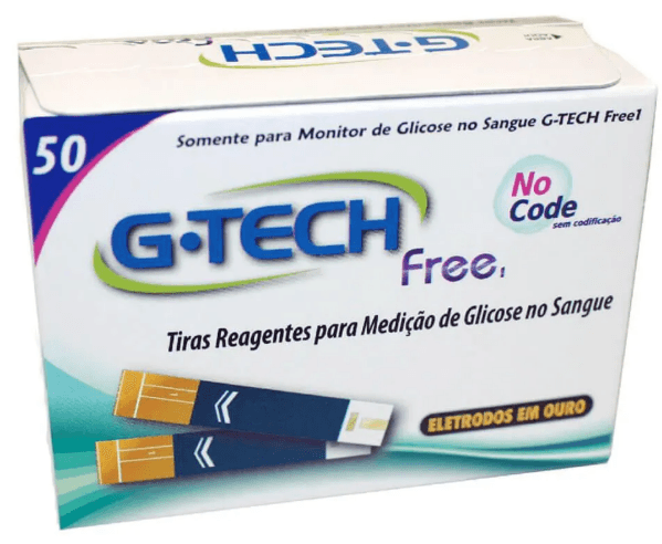 Tiras Reagentes G-Tech Free 1 com 50 Unidades