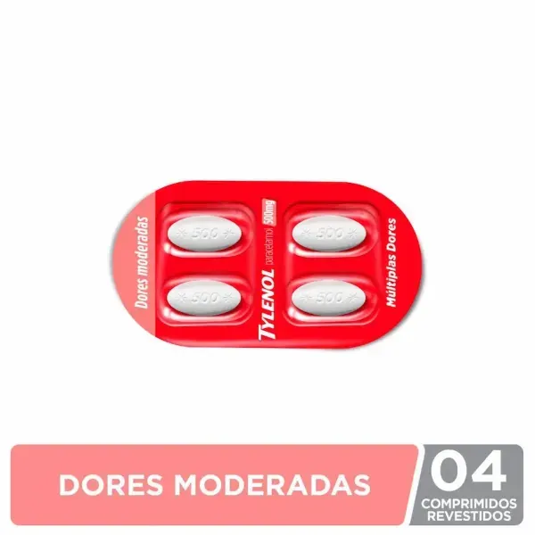 Tylenol 500mg Múltiplas Dores 4 Comprimidos