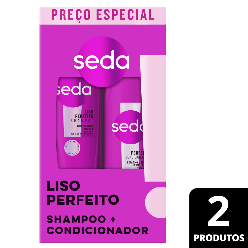 Kit Seda Liso Perfeito Shampoo 300ml+Condicionador 190ml