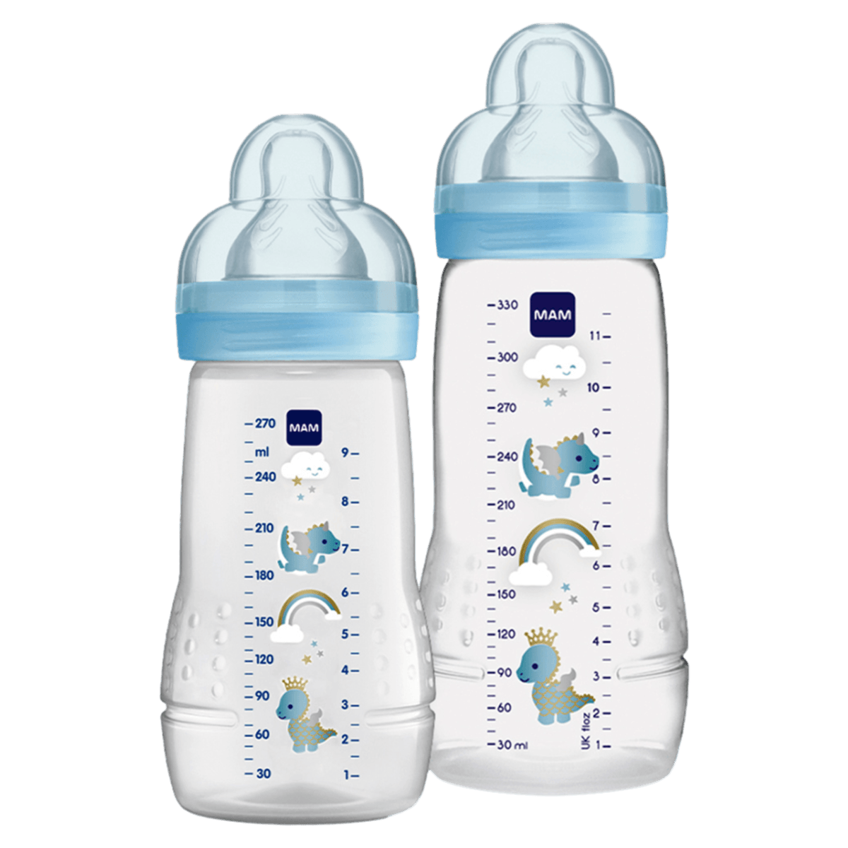Kit Mamadeira MAM Easy Active 330ml + Active Set Azul 270ml  2 Unidades