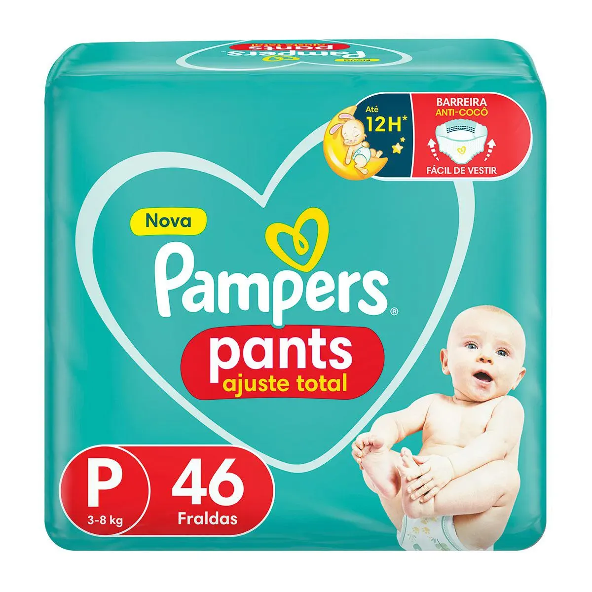 Fralda Pampers Pants Ajuste Total Tamanho P 46 Unidades