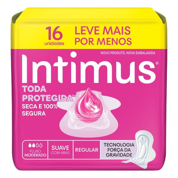 Absorvente Intimus Toda Protegida Tripla Suave Com Abas 16Und