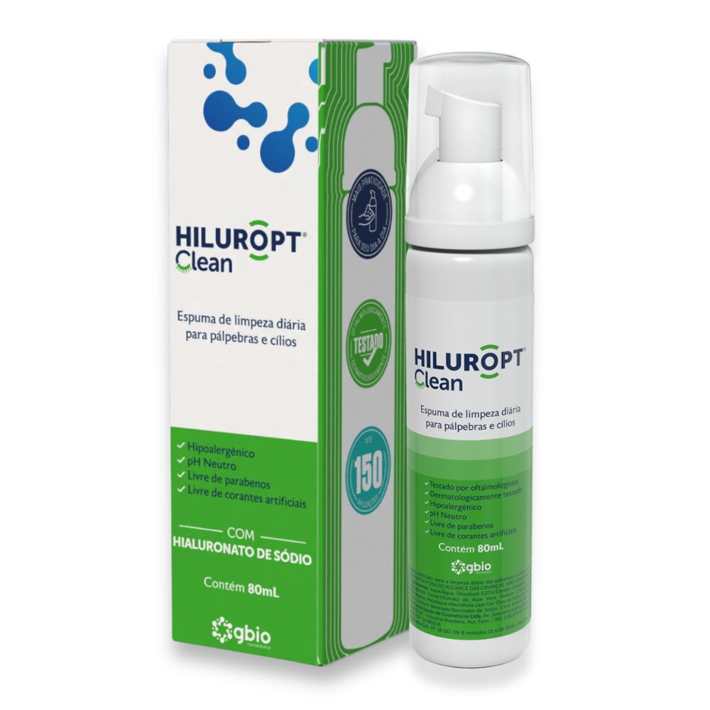 Espuma de Limpeza Diária para Pálpebras e Cílios Hiluropt Clean 80ml