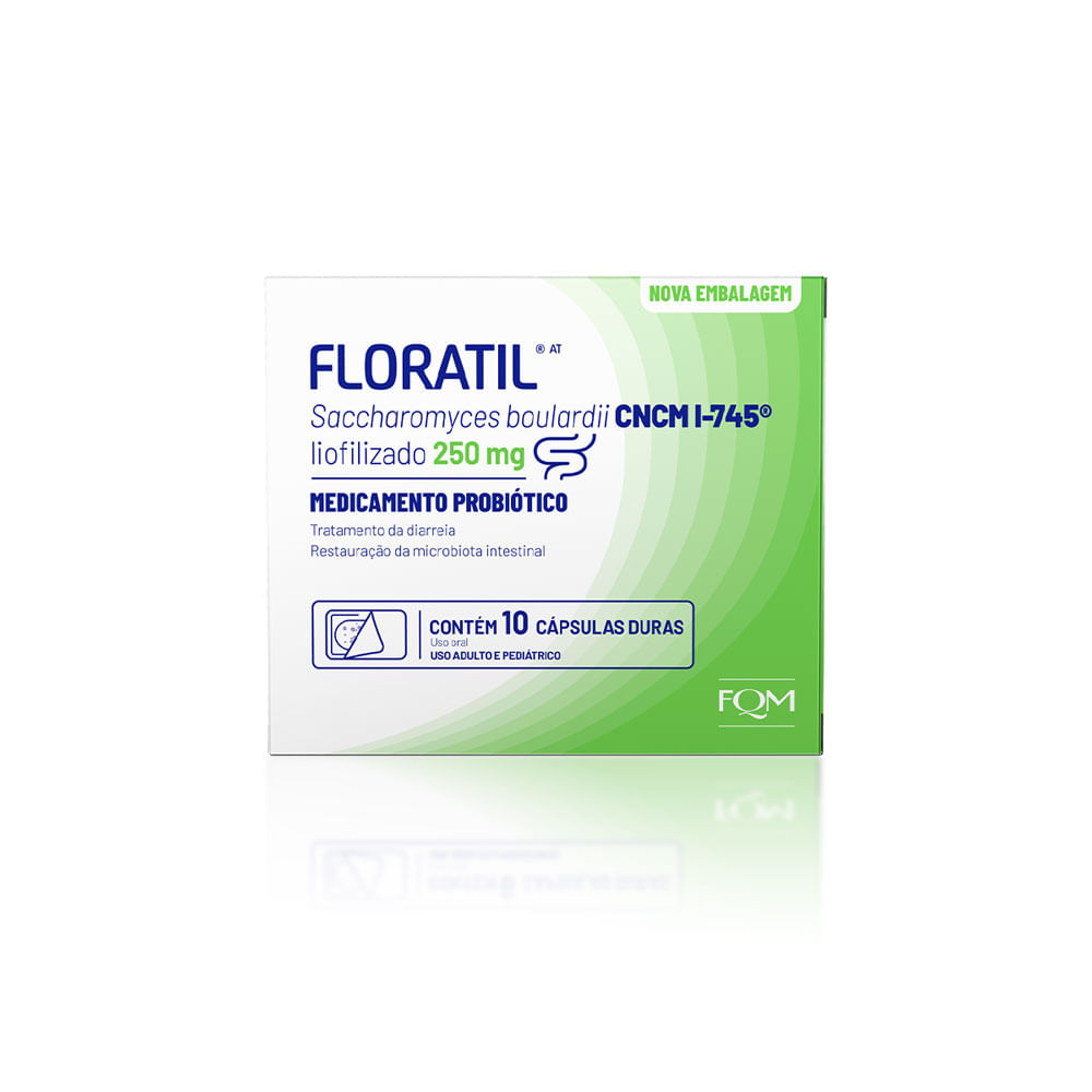 Floratil 250mg 10 Cápsulas – Medicamento Probiótico que Trata a Diarreia