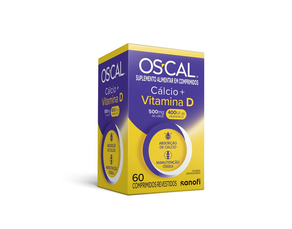 Suplemento Alimentar Oscal D 400UI+Cálcio 500mg 60comprimidos