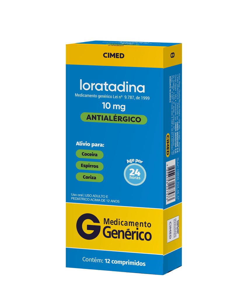 Loratadina 10mg 12 comprimidos Cimed Genérico