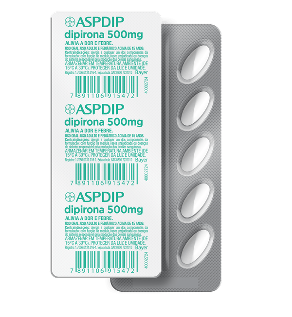 Aspdip 500mg com 10 Comprimidos Bayer
