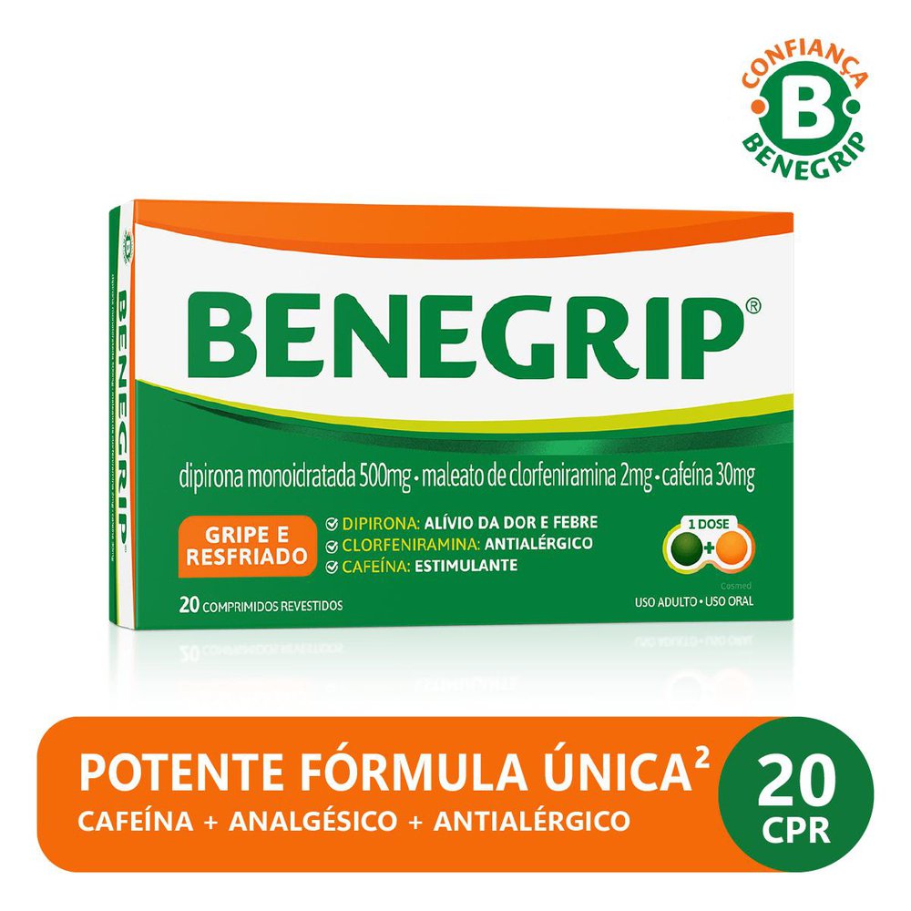 Benegrip 500mg 20 Comprimidos