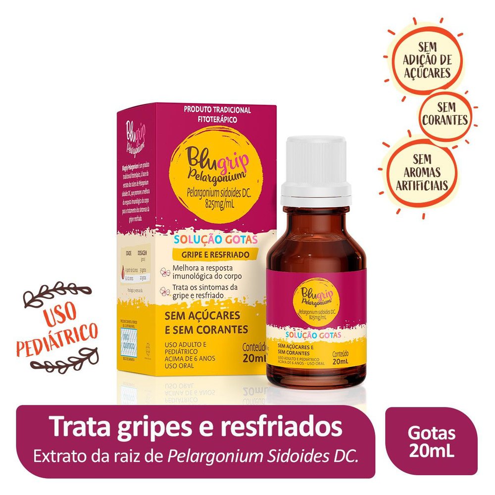 Blugrip Pelargonium Solução Gotas 20ml